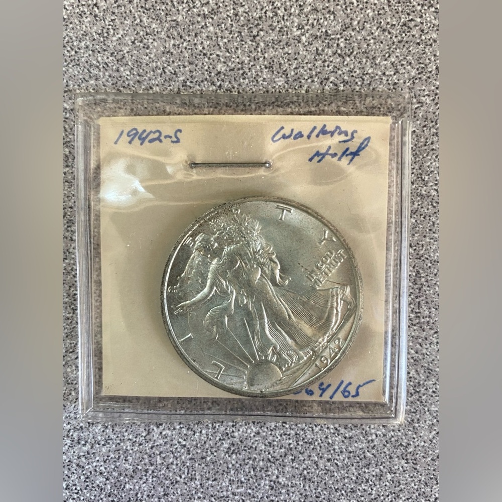 1942-S Walking Liberty Half Dollar Coin - Picture 10 of 16